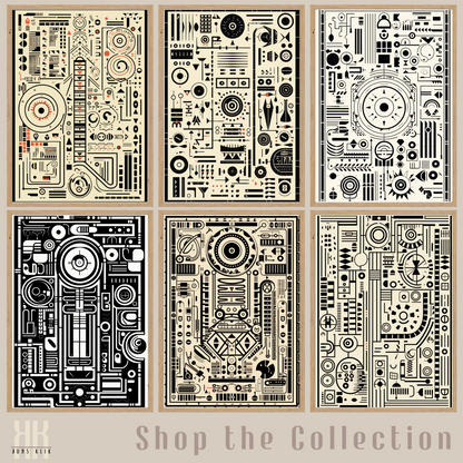 Modern Abstract Circuitry Pattern Art - 4