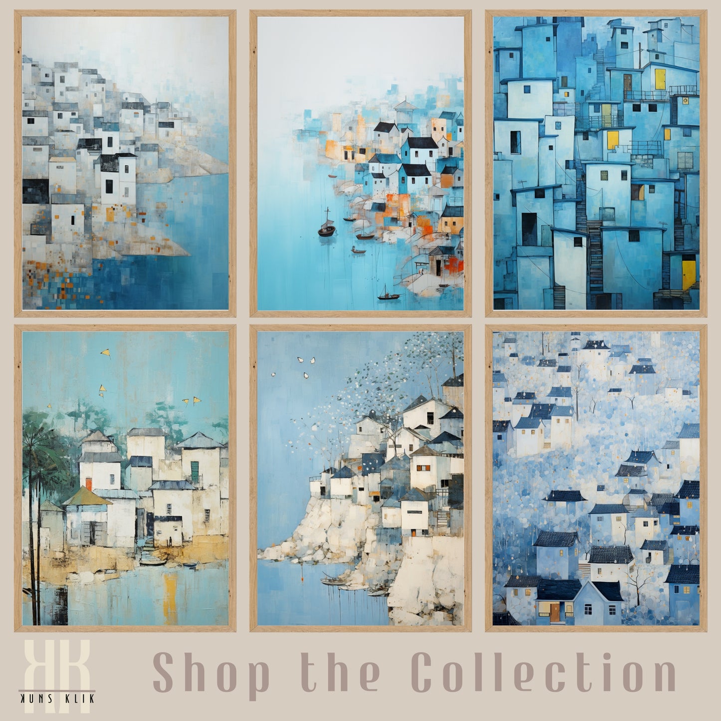 Nautical Theme Coastal Town Artwork - 10