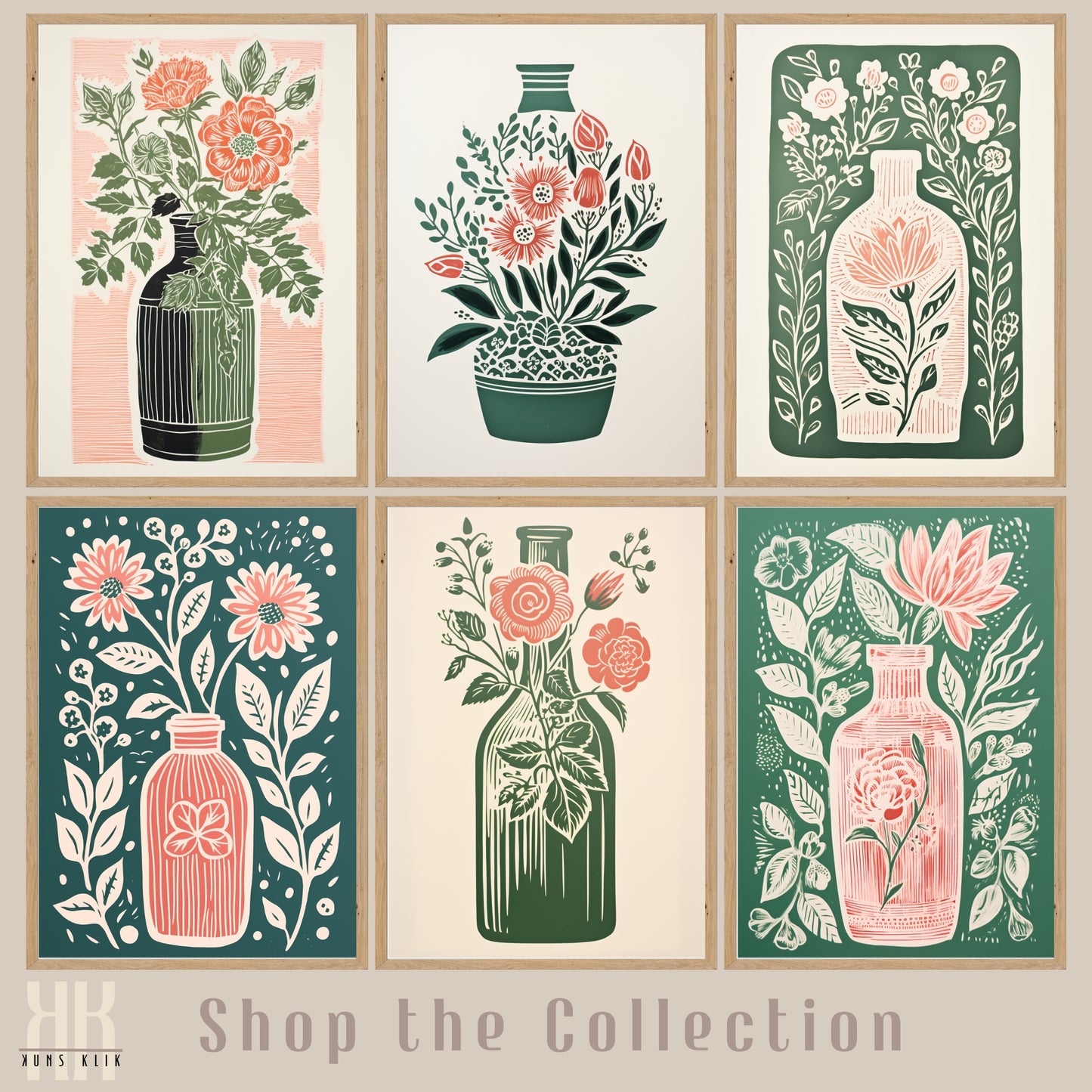 Nature's Imprint Botanical Linocut Wall Art - 13