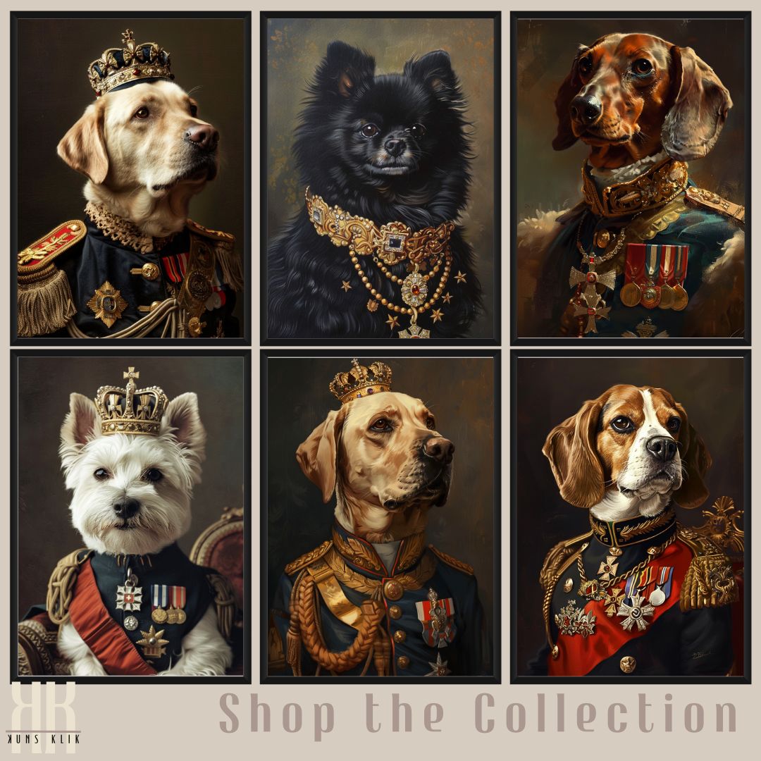 Spaniel Dog Royal Portrait Dressed as Royalty