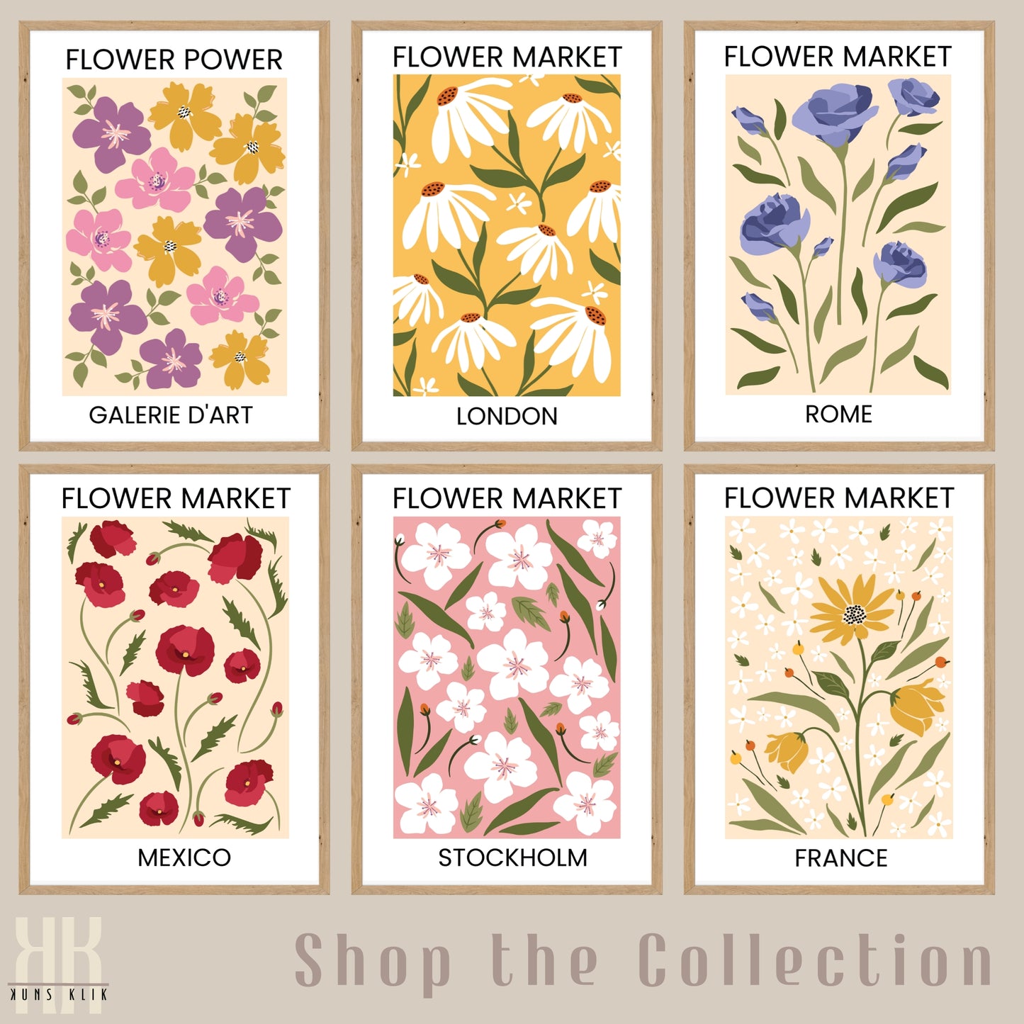 Flower Market Flower Pattern Art Print - 5