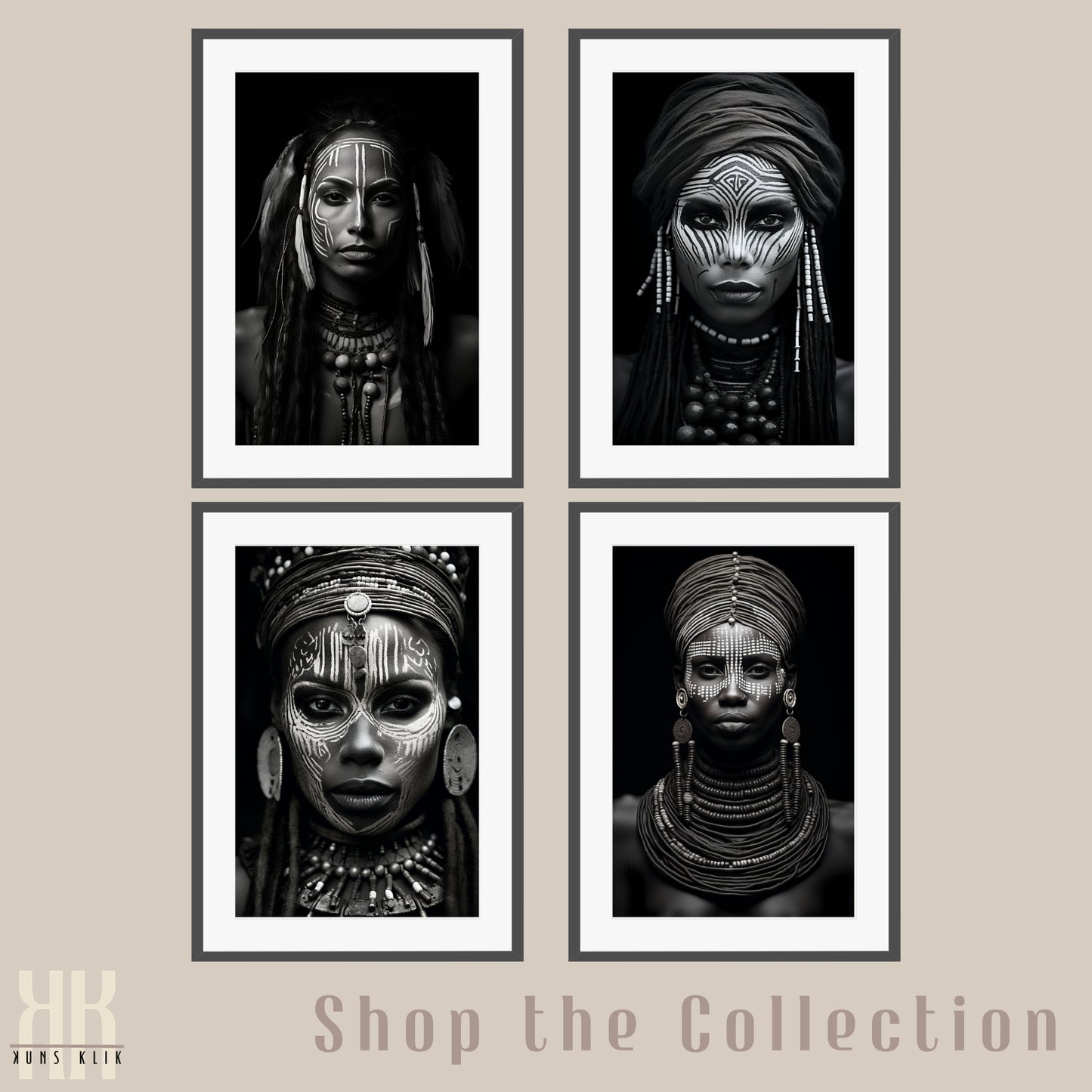 Tribal Woman Black and White Photography Print - 5