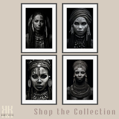 Tribal Woman Black and White Photography Print - 5