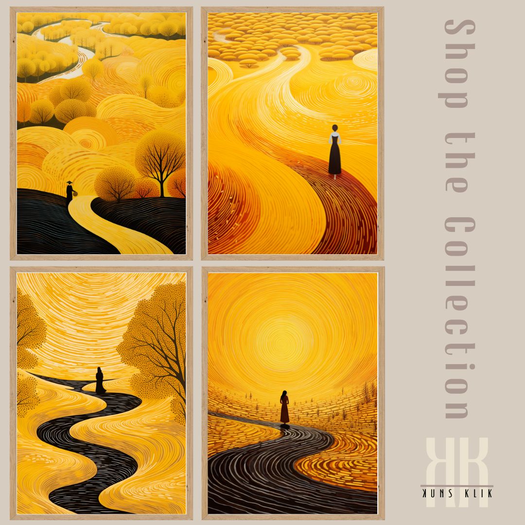 Yellow Landscape Abstract Field Wall Art