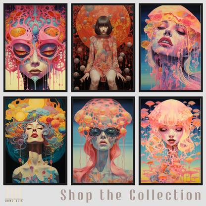 Bright Colourful Weird Trippy Art Print