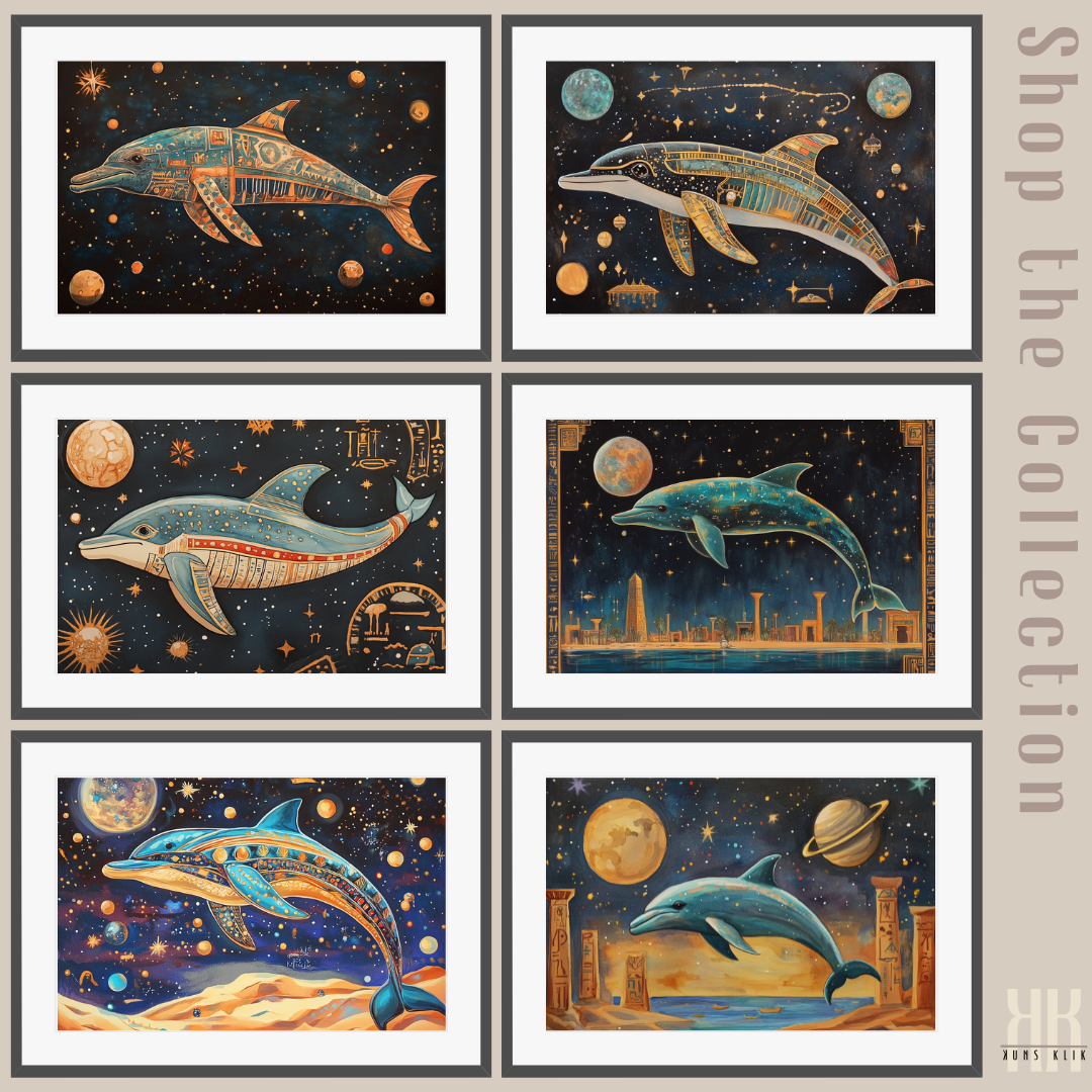 Surreal Dolphin in a Cosmic Realm - Unique Universe Wall Decor