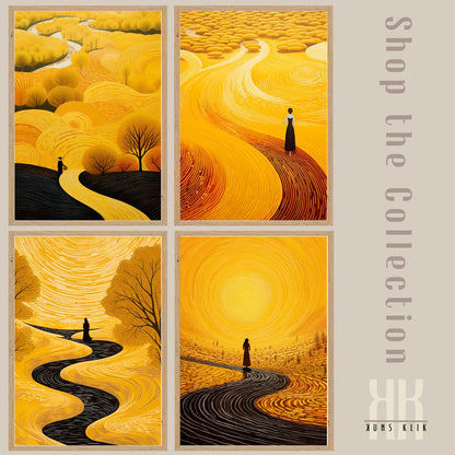 Modern Yellow Landscape Art