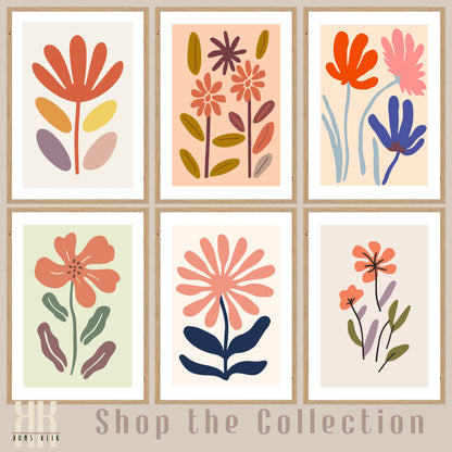 Contemporary Botanical Flat Floral Wall Art - 22