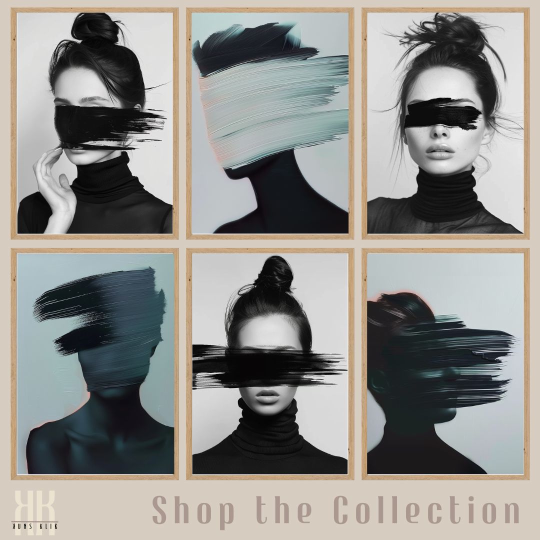 Abstract Monochrome Fashion Woman Wall Art Poster