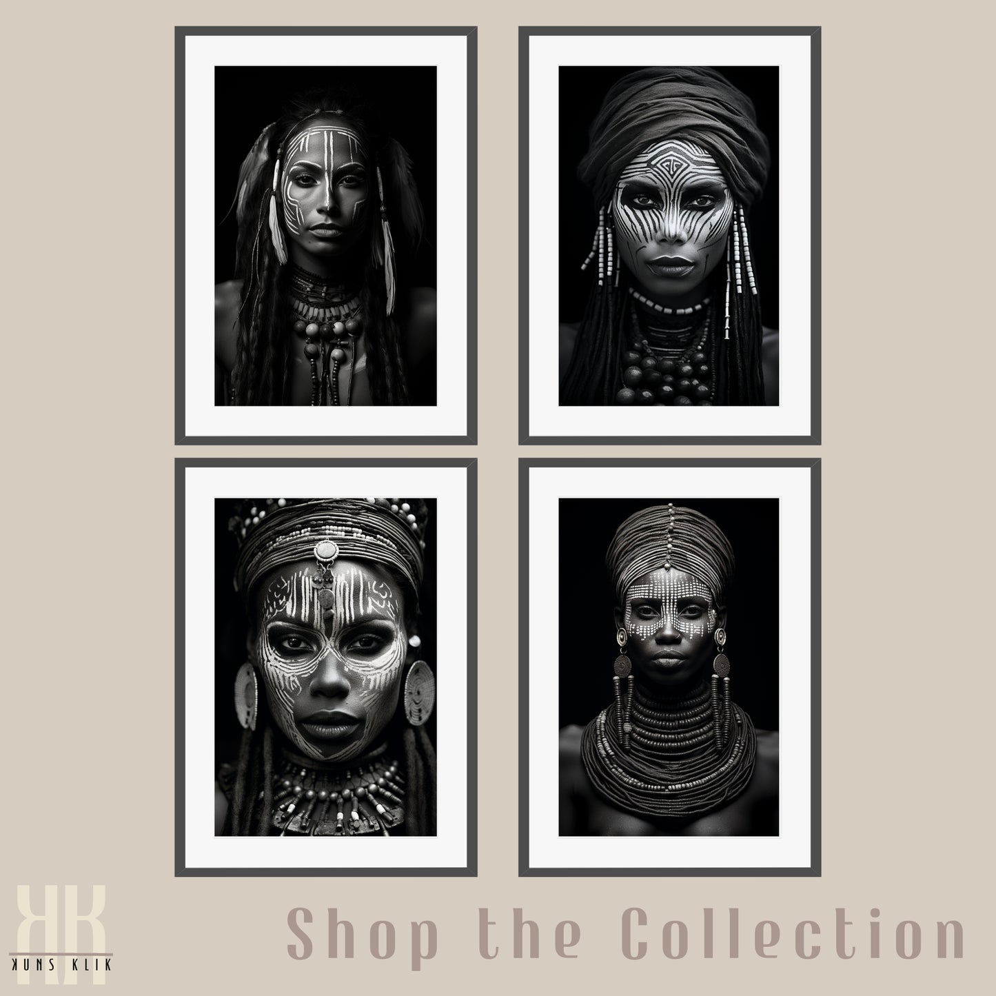 Tribal Woman Black and White Photography Print - 9