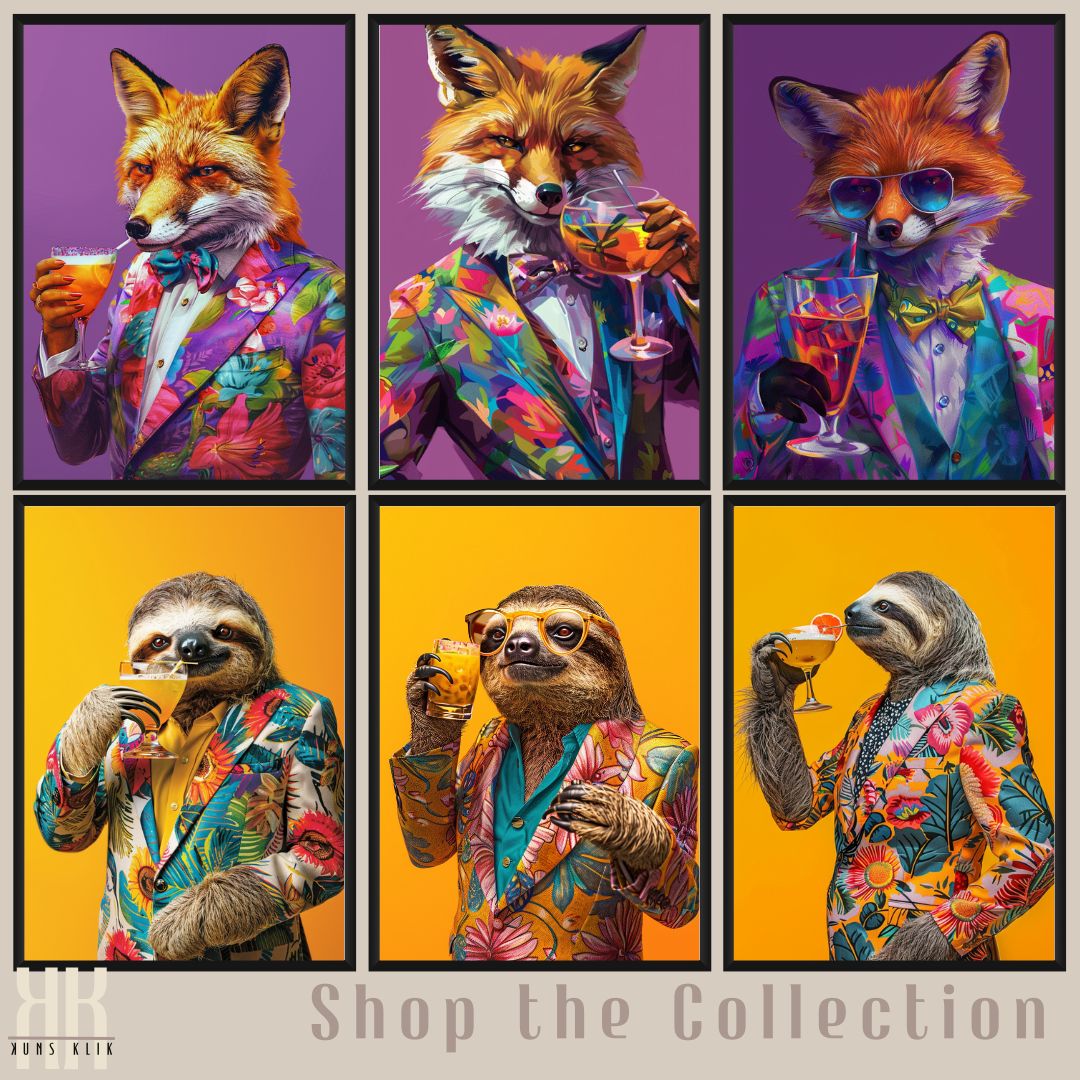 Classy Sloth in Bright Floral Suit