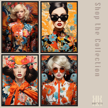 Fashion Maximalist Floral Portrait Print