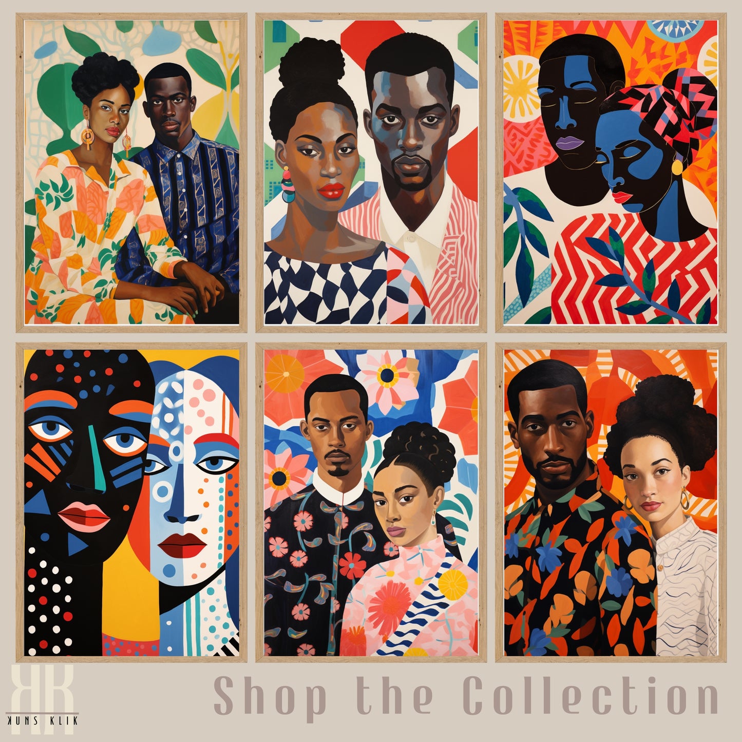 Culturally Inspired Bold Patterned Couple Portrait - 2