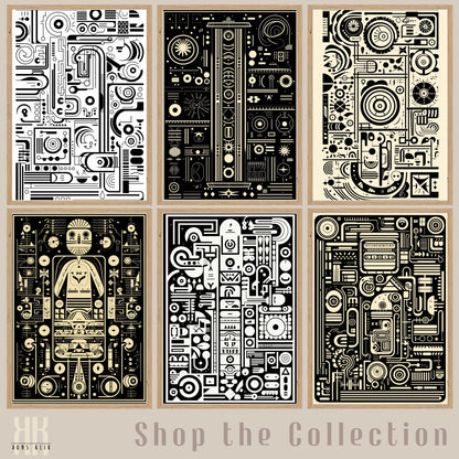 Modern Abstract Circuitry Pattern Art - 7