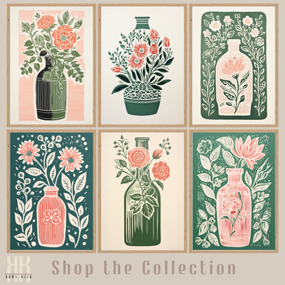 Nature's Imprint Botanical Linocut Wall Art - 9