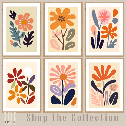 Contemporary Botanical Flat Floral Wall Art - 24