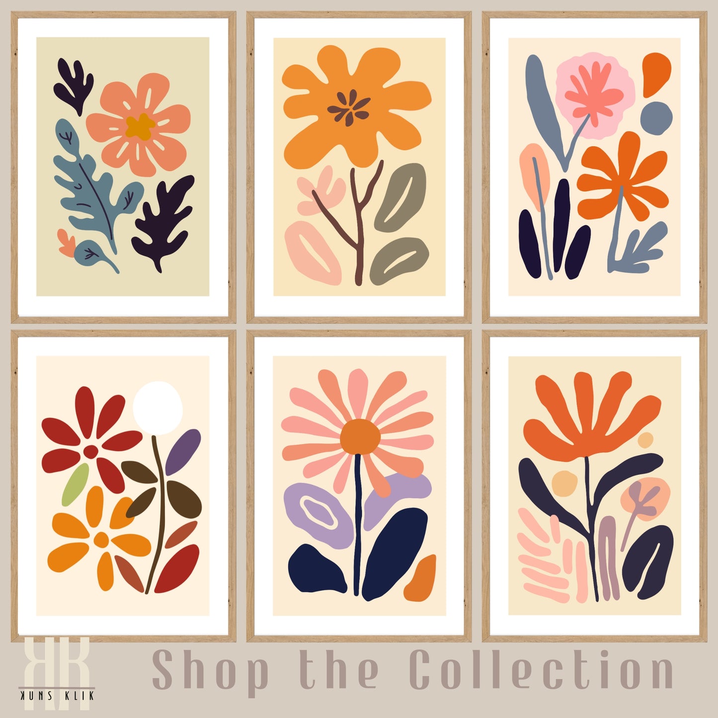 Contemporary Botanical Flat Floral Wall Art - 22