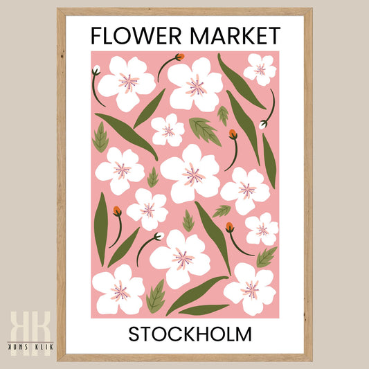 Flower Market Flower Pattern Art Print - 4