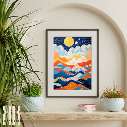 Celestial Wall Art Moon and Stars Art Prints - 2