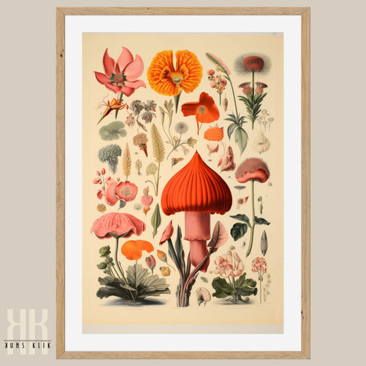 Vintage Mushroom Fungi Art Print