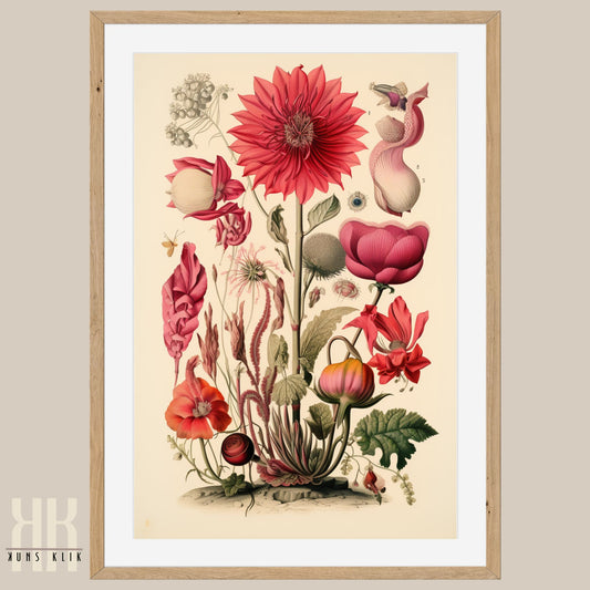 Flora Fauna Botanical Illustration Art Print
