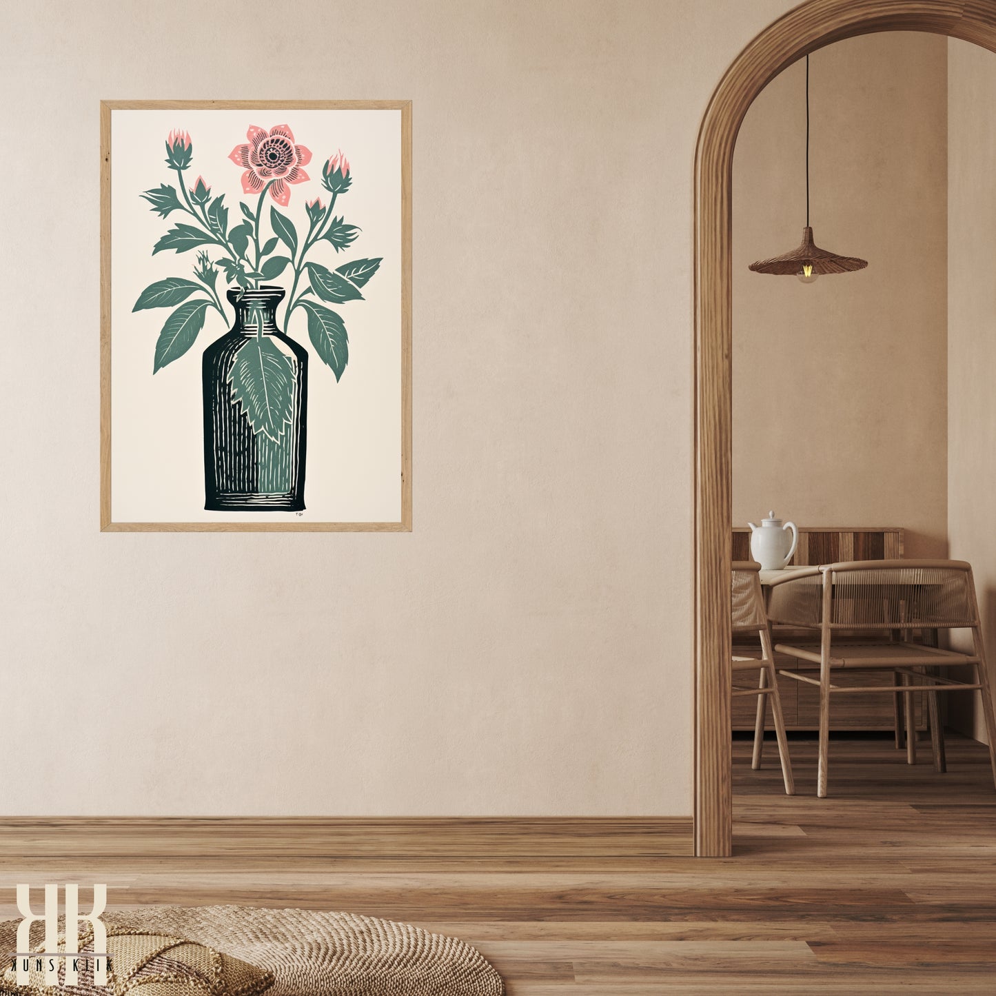 Nature's Imprint Botanical Linocut Wall Art - 1