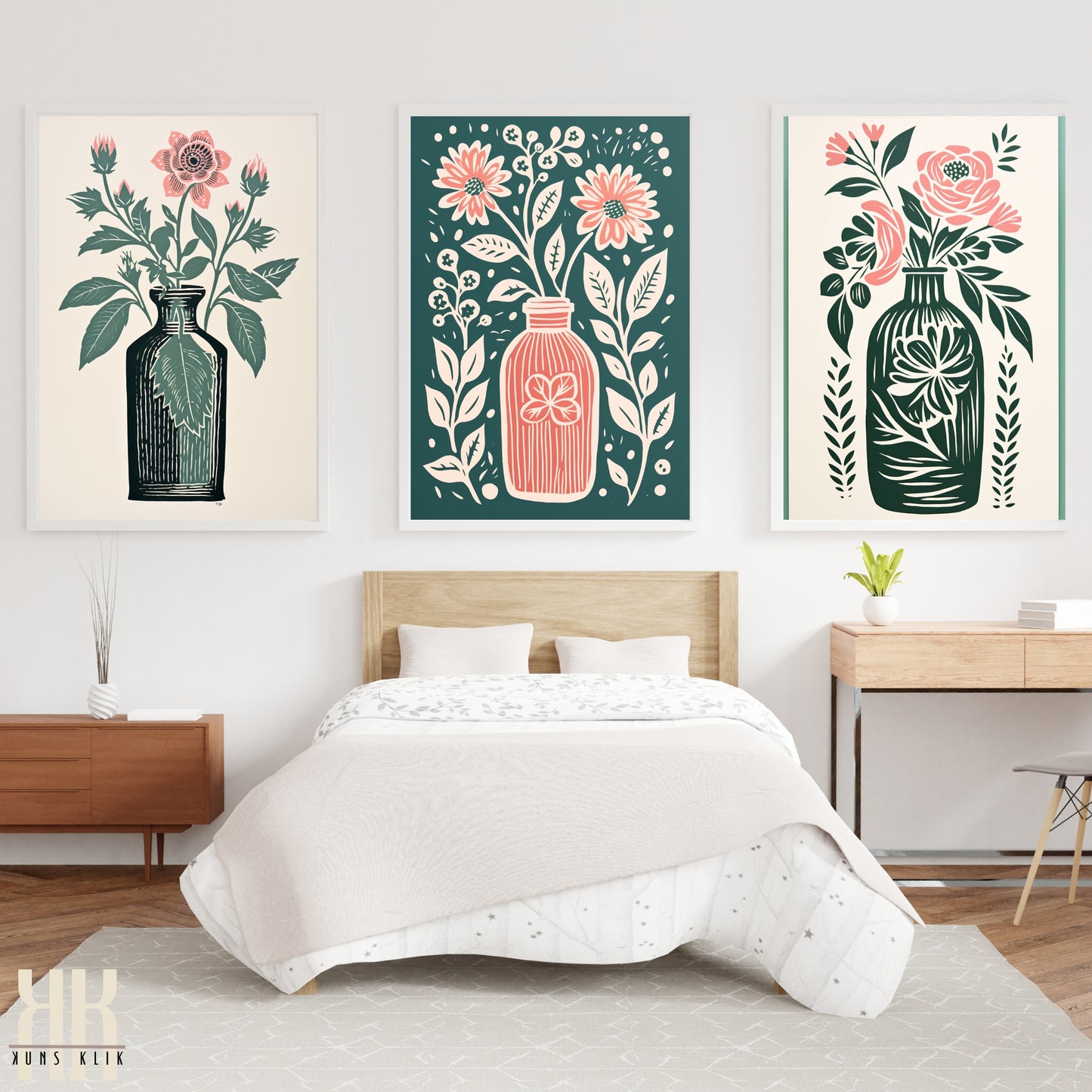 Nature's Imprint Botanical Linocut Wall Art - 1