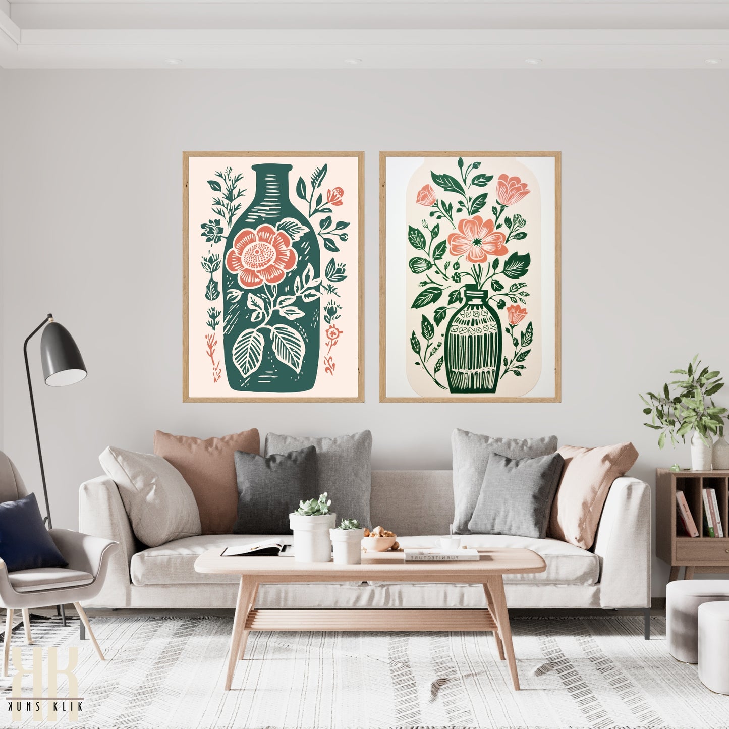 Nature's Imprint Botanical Linocut Wall Art - 2