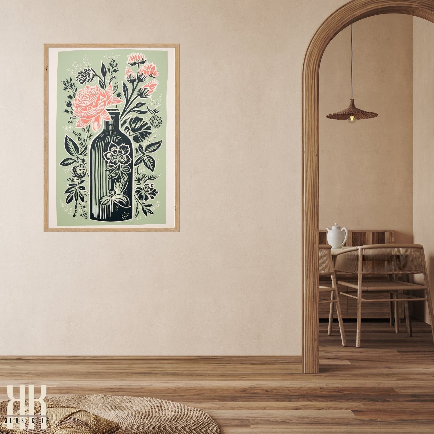 Nature's Imprint Botanical Linocut Wall Art - 3