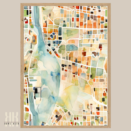 Abstract Cityscape Urban Map Art Print - 12