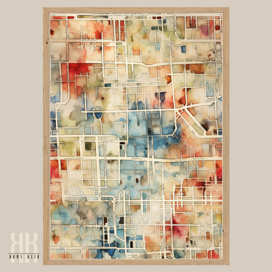Abstract Cityscape Urban Map Art Print - 4