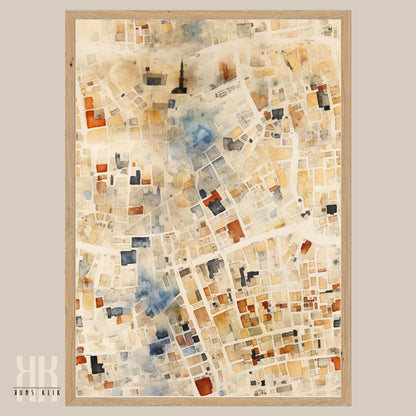 Abstract Cityscape Urban Map Art Print - 5