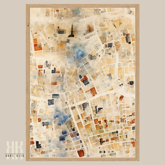 Abstract Cityscape Urban Map Art Print - 5
