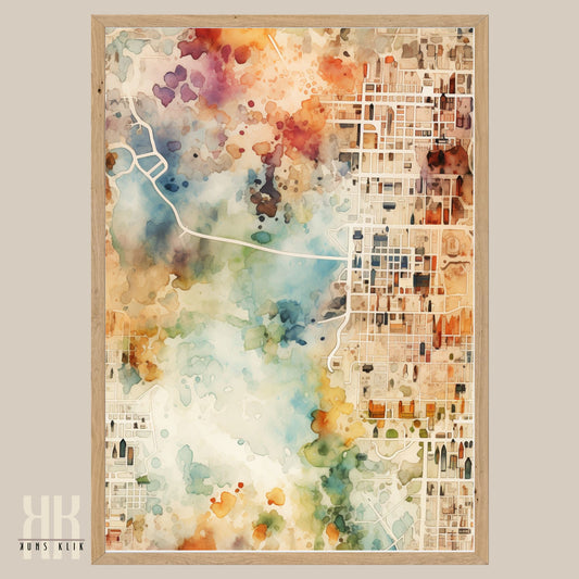 Abstract Cityscape Urban Map Art Print - 8