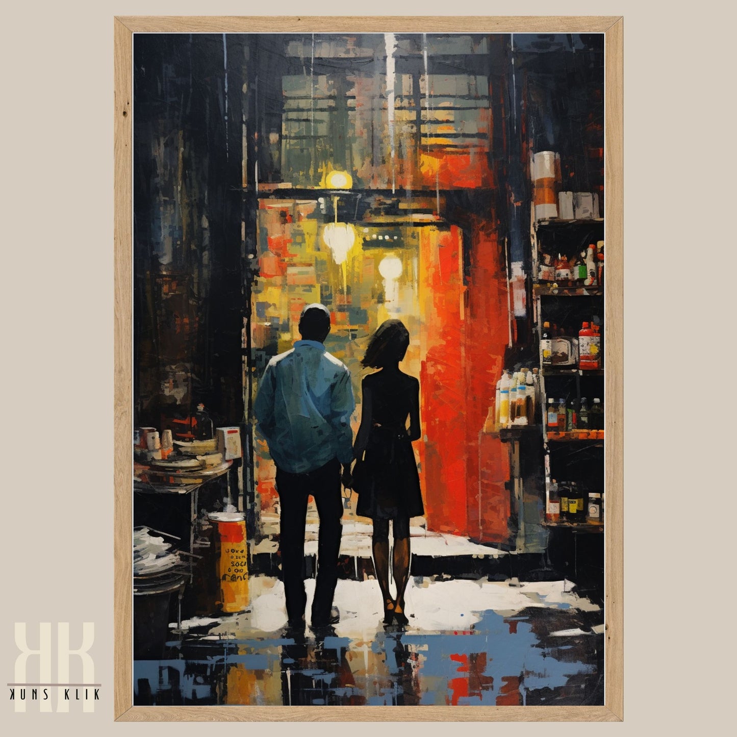 Romantic Couple Urban Cityscape Wall Art - 12