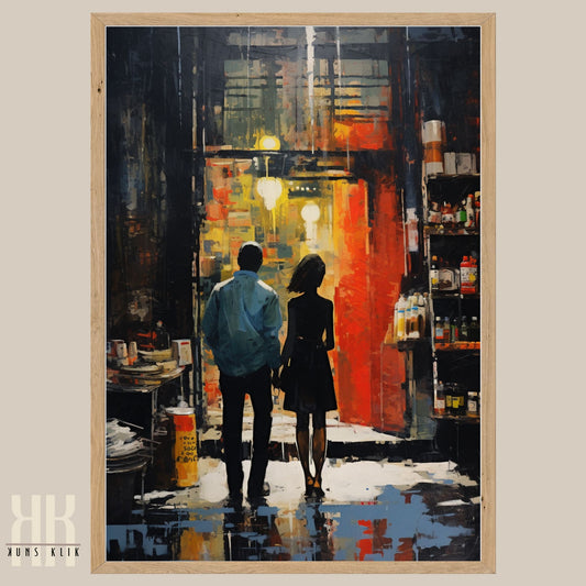 Romantic Couple Urban Cityscape Wall Art - 12