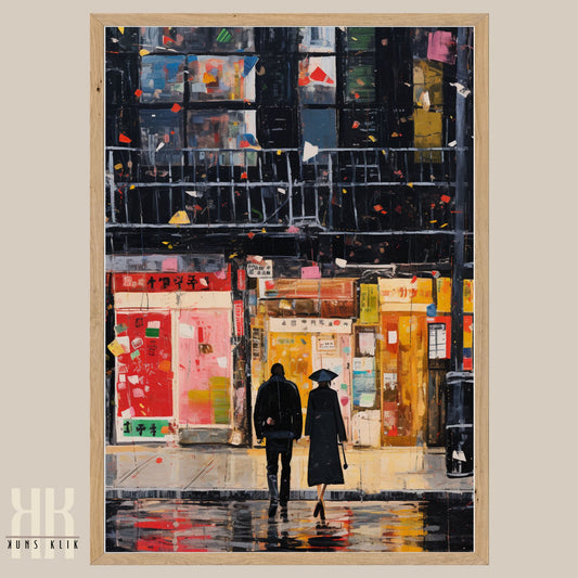 Romantic Couple Urban Cityscape Wall Art - 2