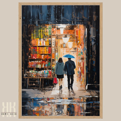 Romantic Couple Urban Cityscape Wall Art - 6
