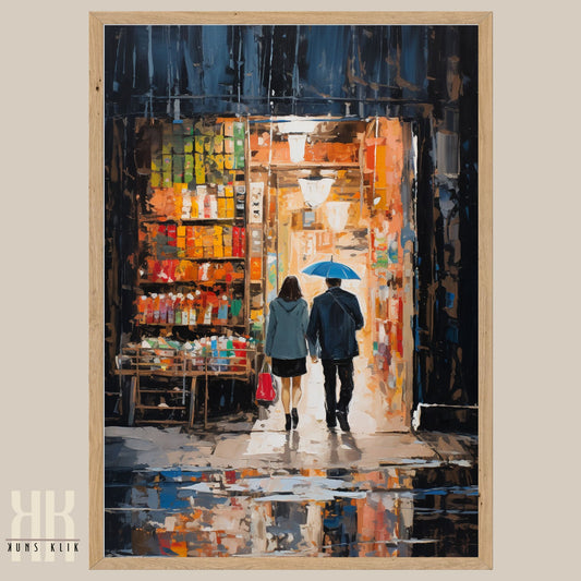 Romantic Couple Urban Cityscape Wall Art - 6