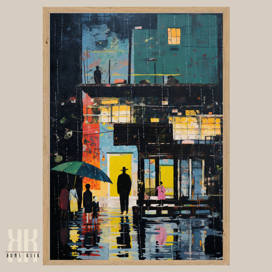 Romantic Couple Urban Cityscape Wall Art - 8
