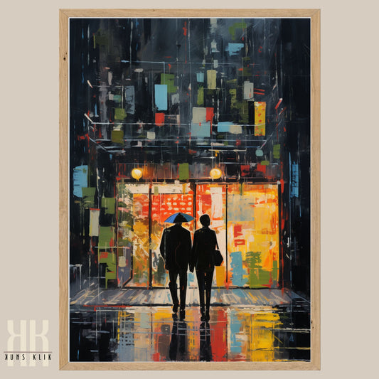 Romantic Couple Urban Cityscape Wall Art - 9