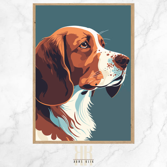 The featured piece of the collection showcases a dog with gentle, engaging eyes, rendered in a streamlined design that speaks volumes through its simplicity. The careful selection of a muted color palette against a dark background enhances the thoughtful gaze of the depicted canine, inviting viewers into a moment of quiet contemplation and connection.