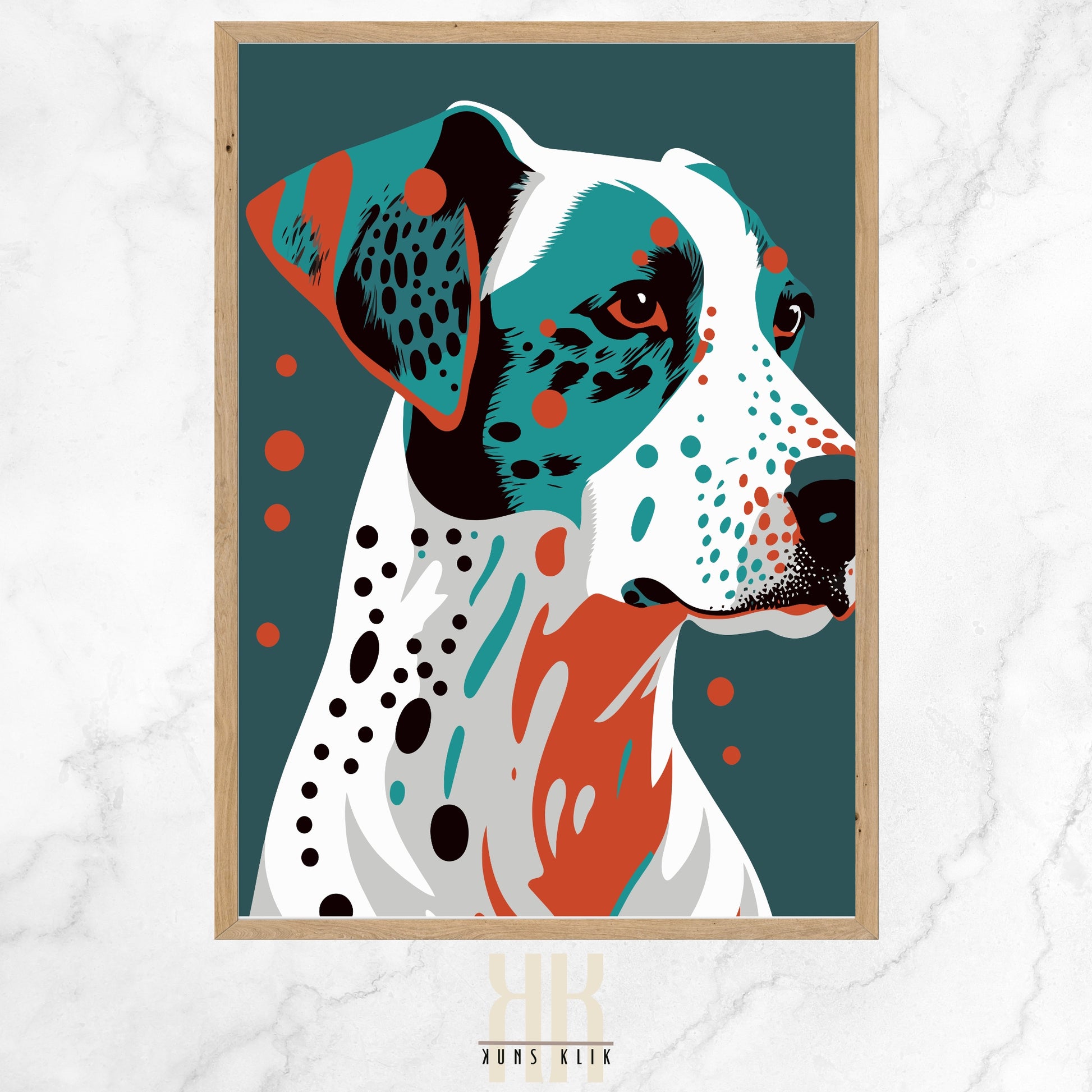 The featured piece of the collection showcases a dog with gentle, engaging eyes, rendered in a streamlined design that speaks volumes through its simplicity. The careful selection of a muted color palette against a dark background enhances the thoughtful gaze of the depicted canine, inviting viewers into a moment of quiet contemplation and connection.