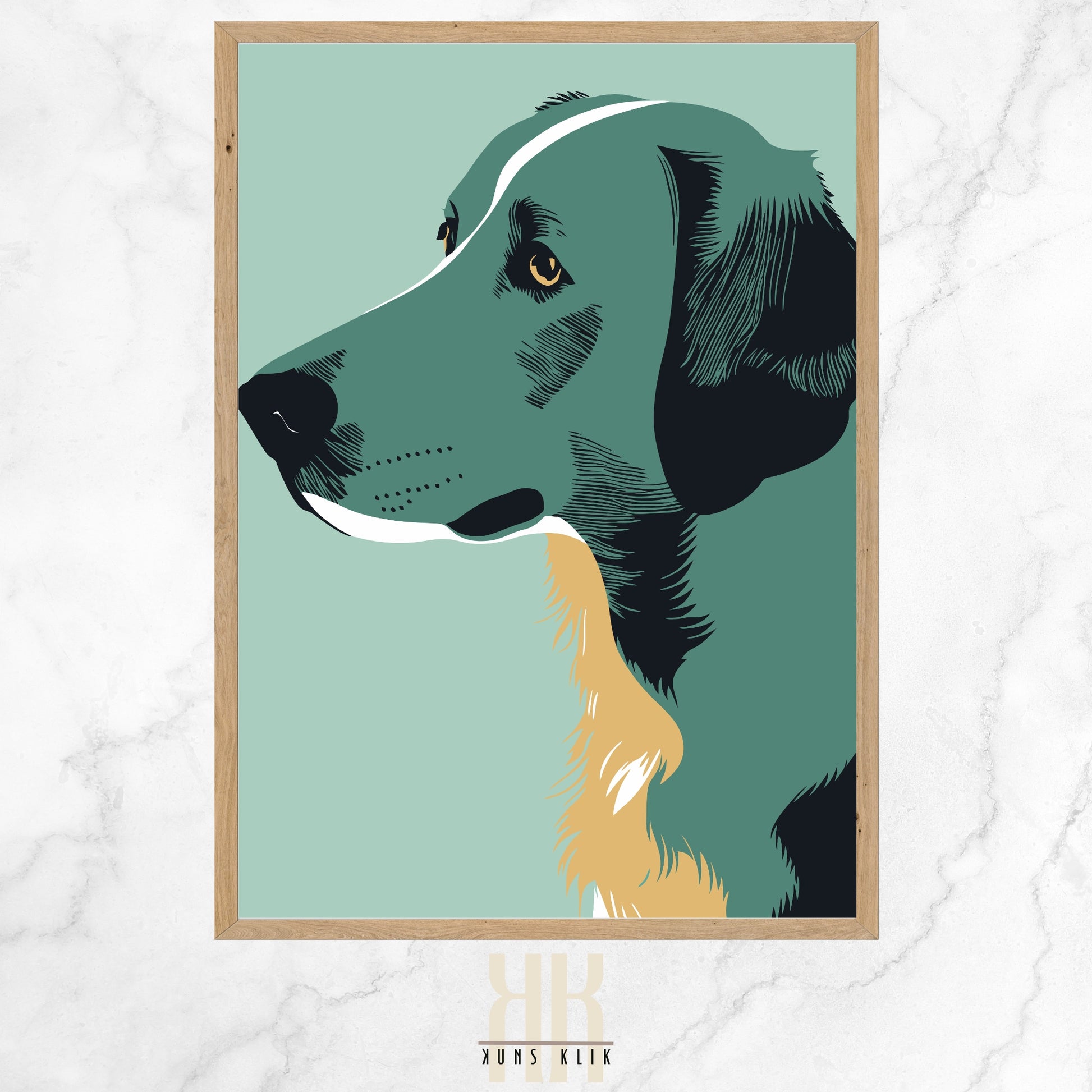 Kuns Klik proudly presents the "Canine Contours Collection," a sophisticated array of minimalist canine portraits that celebrate the beauty and subtlety of man's best friend. This collection features a variety of breeds, each captured in a modern, stylized form that exemplifies the individual character and soulful eyes of our beloved companions.