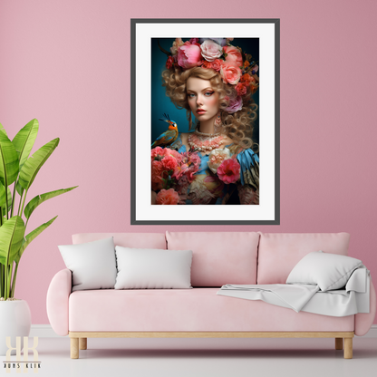 French Versailles Aristocratic Woman Wall Art - 4