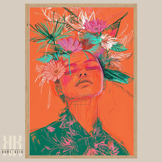 Vibrant Abstract Floral Fashion Art Print