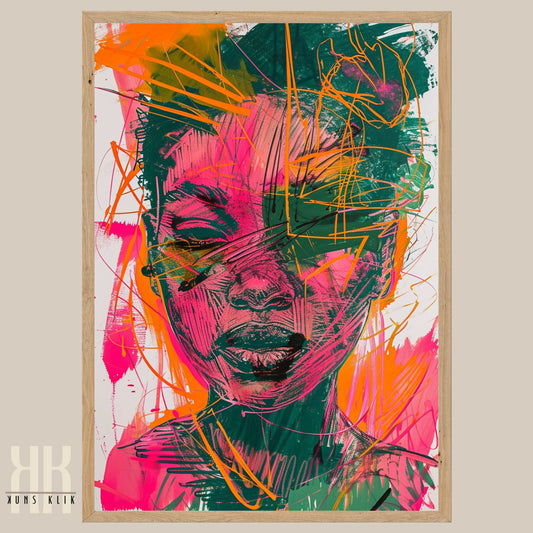 Chic Fashion Illustration with Botanical Elements Wall Art