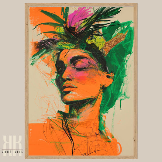 Contemporary Floral Headpiece Fashion Art in Vibrant Colours
