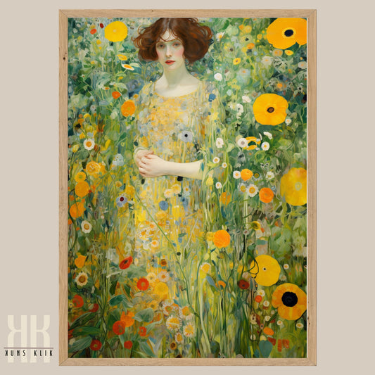 Art Nouveau Floral Woman Print