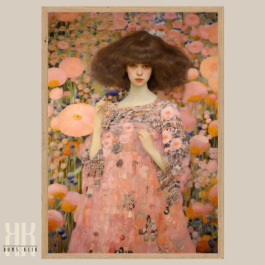 Elegant Woman in Flower Garden Canvas Print